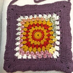 Colorful Crochet Granny Square Bag